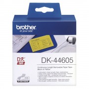 Brother DK-44605 可移除紙質標籤帶(黃底黑字) - 62mm x 30M