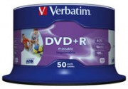 Verbatim DVD+R 4.7GB 16X Wide Inkjet 50pk - (Printable)